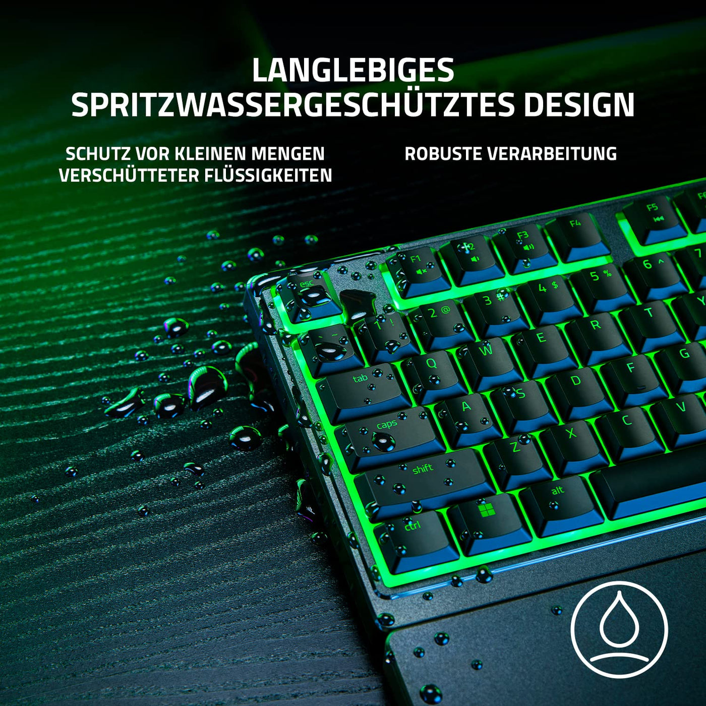 Razer Ornata V3 X - Flache Membran-Tastatur mit Chroma RGB (Lautlose Membran-Switches, Ergonomische Handballenauflage, Tastenkappen Anti-UV-Beschichtun) QWERTZ DE-Layout | Schwarz