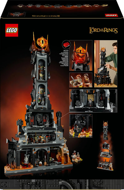 LEGO Icons Der Herr der Ringe: Barad-dûr, Bauset für Erwachsene mit den Minifiguren Sauron, Gothmog, Ork, Frodo, Sam und Gollum, Erinnerungsstück zum Film, Sammlerstück für Fans 10333