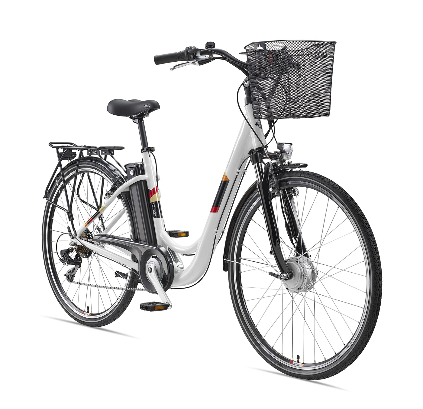 TELEFUNKEN E-Bike Elektrofahrrad Alu 28 Zoll mit 7-Gang Kettenschaltung, Pedelec Citybike leicht mit Fahrradkorb, 250W und 10,4Ah, 36V Sitzrohrakku, RC822 Multitalent