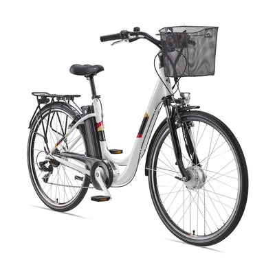 TELEFUNKEN E-Bike Elektrofahrrad Alu 28 Zoll mit 7-Gang Kettenschaltung, Pedelec Citybike leicht mit Fahrradkorb, 250W und 10,4Ah, 36V Sitzrohrakku, RC822 Multitalent