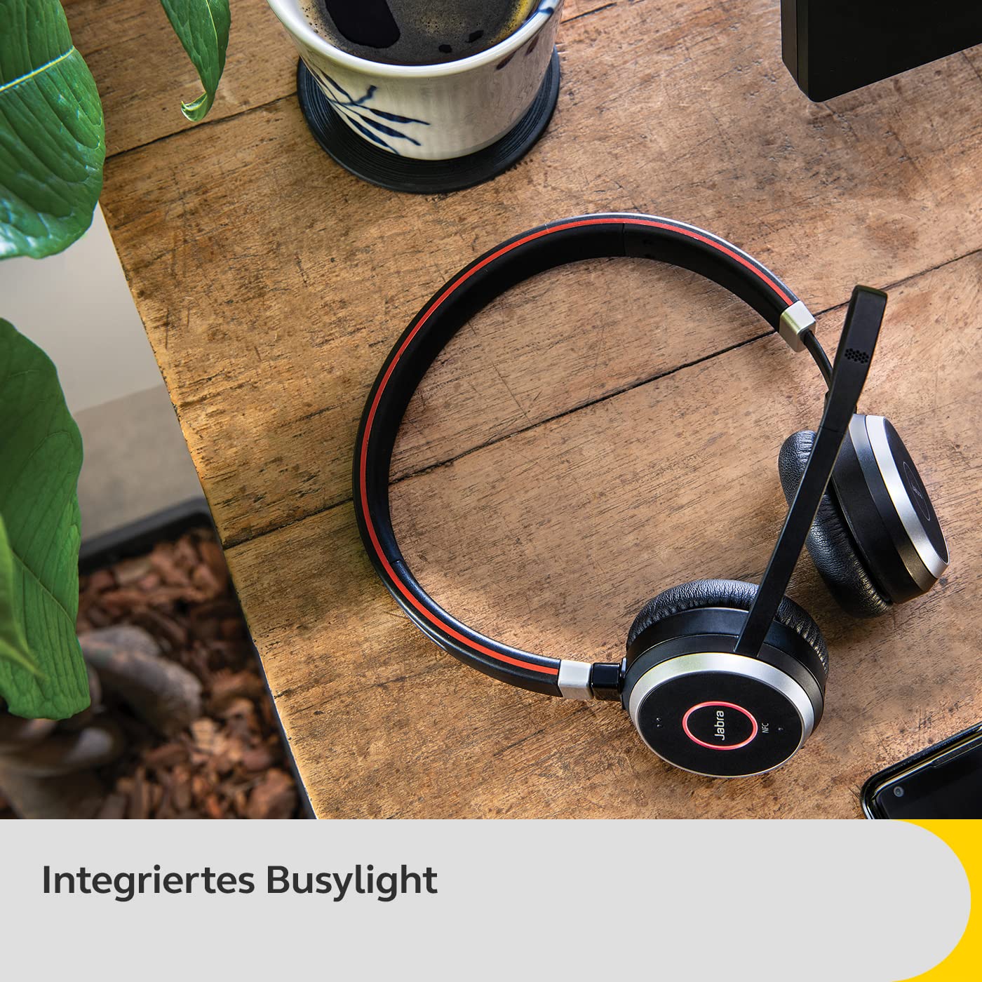 Jabra Evolve 65 SE Schnurloses Stereo-Headset - Bluetooth-Headset mit Mikrofon mit Geräuschunterdrückung, langlebigem Akku und dualer Konnektivität - Für MS Teams Zertifiziert - Schwarz, 6599-833-309
