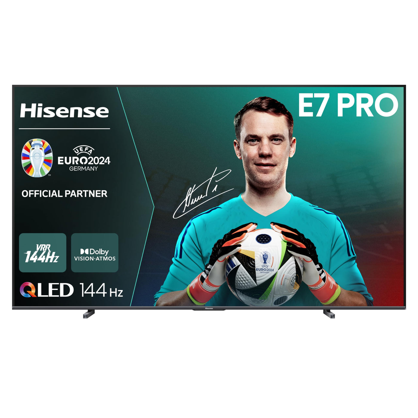 Hisense 100E77NQ Pro 254cm (100 Zoll) Fernseher, 4K UHD, QLED, Smart TV, Total HDR, Dolby Vision IQ Atmos, 144Hz (VRR), HDMI 2.1, Game Mode PRO, Triple Tuner, Alexa Built-In, Dunkelgrau, [2024]