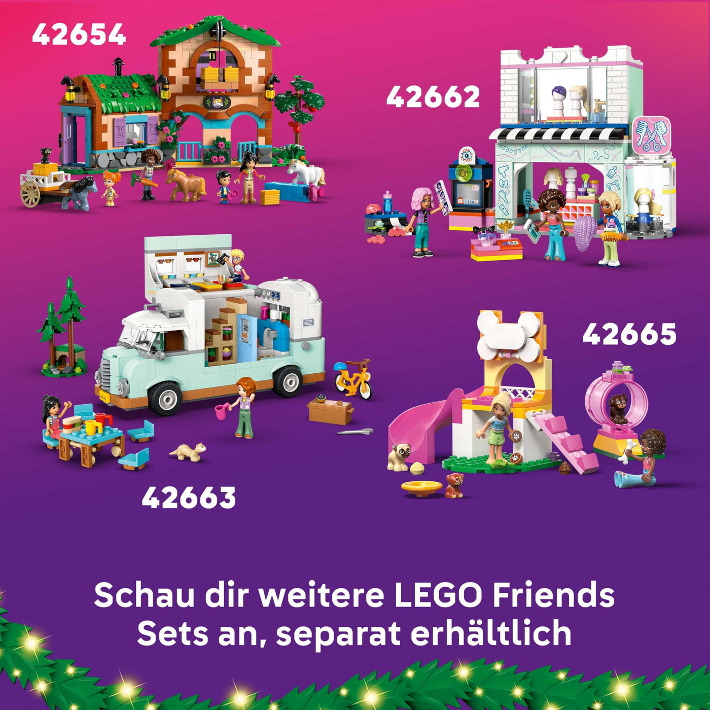 LEGO Friends Adventskalender 2025 - Weihnachten Spielzeug mit 24 Überraschungen inkl. 5 Minifiguren, 5 Tierfiguren und viel Zubehör - Kinder Geschenk für Mädchen und Jungen ab 6 Jahren - 42668