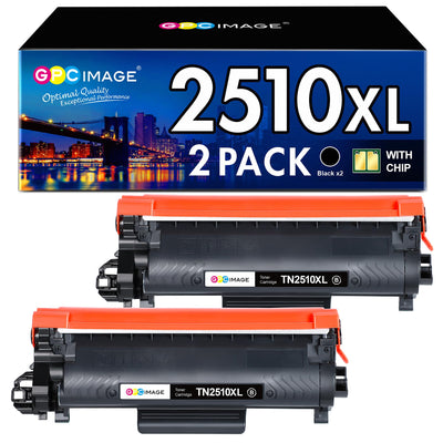 GPC IMAGE TN2510 XL TN-2510XL MFC-L2835DW HL-L2400DW Toner Kompatibel für Brother TN-2510 XL TN2510XL 2510 für HL-L2400DWE MFC-L2800DW DCP-L2620DW MFC-L2860DWE DCP-L2627DW Mit Chip (2er-Pack Schwarz)