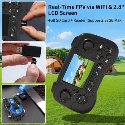 Drohne FPV mit 1080P Kamera Adult,2.8" LCD Bildschirm Fernbedienung,Quadcopter Hindernisvermeidung für Beginner,Tippen Fliegen Höhenhaltung Geste Schwerkraftsteuerung faltbar,3 Geschwindigkeiten