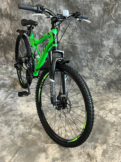 Generisch 24 Zoll MTB Albatros Vollgefedert, 21-Gang Kettenschaltung, Scheibenbremsen NEU 2459-GRÜN-SCHWARZ AB 138 cm KÖRPERGRÖSSE GEEIGNET!!!!!!!!!!!!!!!!!!!!!!!