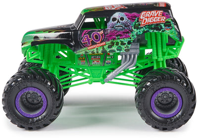 Monster Jam, Grave Digger Monster Truck, detailreiches Metall-Spritzguss-Fahrzeug zum Spielen und Sammeln im Maßstab 1:24, klassisches Farb-Schema, Spielzeug für Kinder ab 3 Jahren