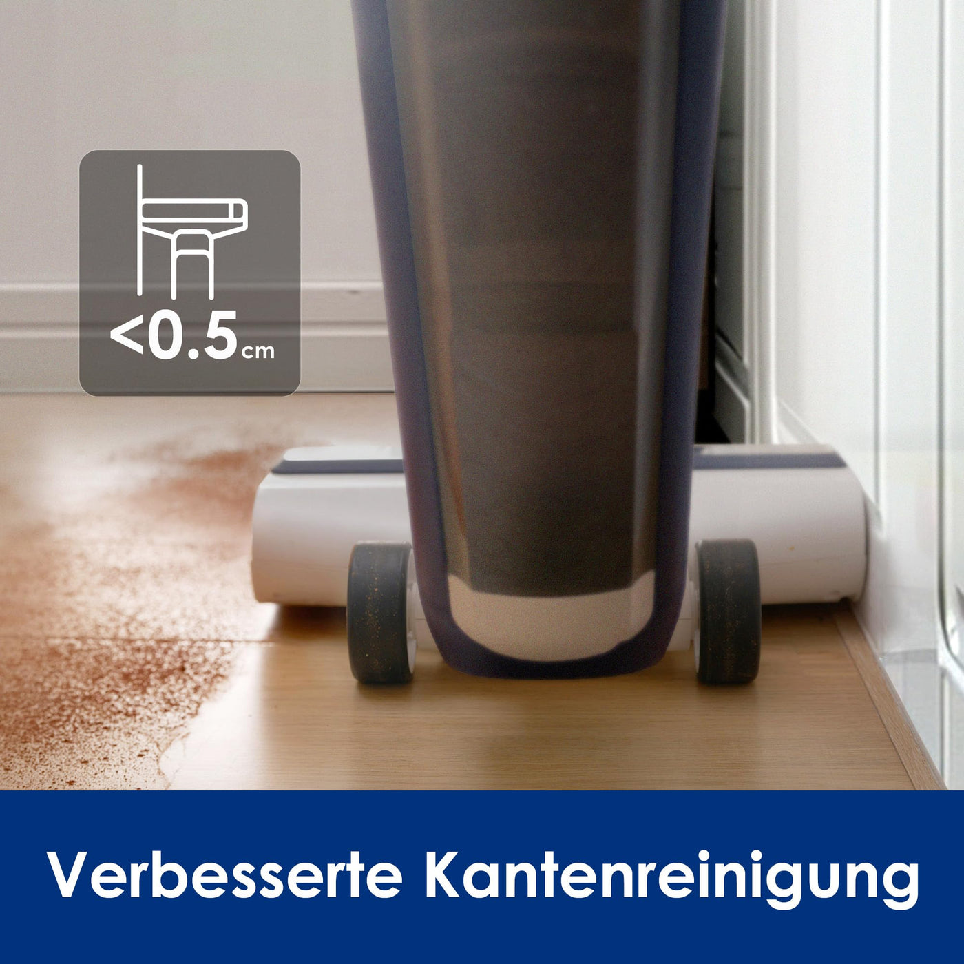 Tineco iFLOOR 5 Breeze Complete Nass Trockensauger, EIN-Schritt-Reinigung für Hartböden, Kantenreinigung <0.5cm, Dreifache Batterielebensdauer, Selbstreinigung, Leichtes Kabelloses Saugwischer, Blau