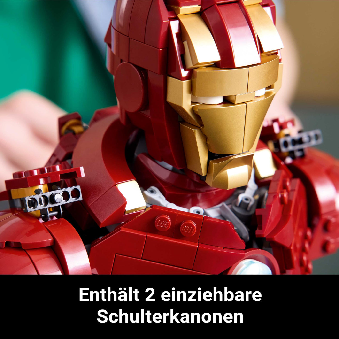 LEGO ǀ Marvel Iron Man MK4 Büste - Bauset für Erwachsene zum Ausstellen inkl. Tony Stark Minifigur, mit einziehbaren Kanonen und einem drehbaren Kopf - Sammlerstück & Geschenkidee für Fans - 76327