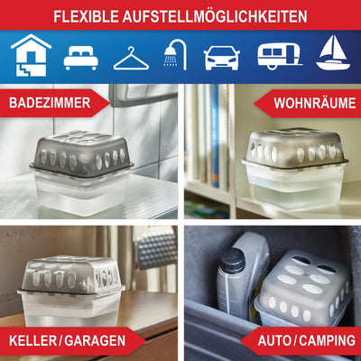 ONBEST großes Luftentfeuchter Set - 4x Entfeuchter mit 8x 400g Nachfüllbeutel Granulat – Gegen Feuchtigkeit, Schimmel & schlechte Gerüche – Raumentfeuchter ohne Strom