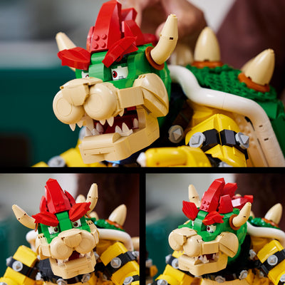 LEGO Super Mario Der mächtige Bowser, 3D-Modell-Bausatz, großes Set mit beweglicher Figur zum Sammeln, inkl. Duellplattform, Geschenkidee für Fans zum Austellen als Zimmer-Deko 71411