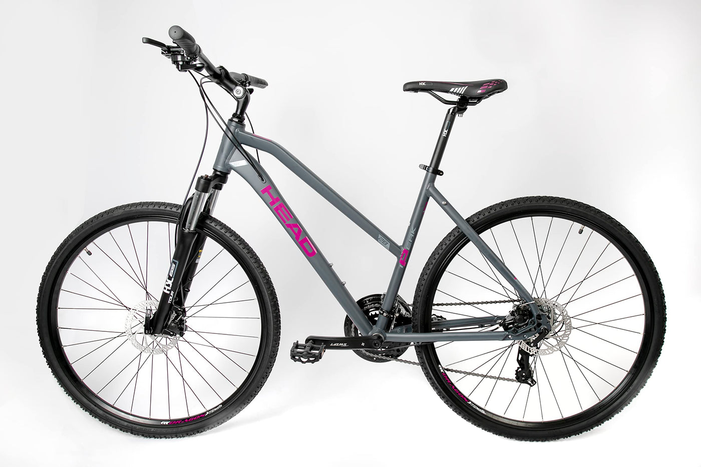 HEAD Damen I-Peak I Crossbike, Grau matt/pink, 54 cm
