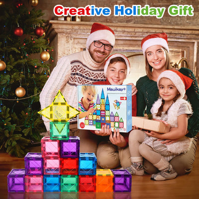 Magnetische Bausteine Kinderspielzeug 100 Teile STEM Magnetbausteine Bauspielzeug Magnet Spielzeug für Kleinkind und Kinder Montessori Lernspielzeug Geschenke für 3-8 Jungen und Mädchen