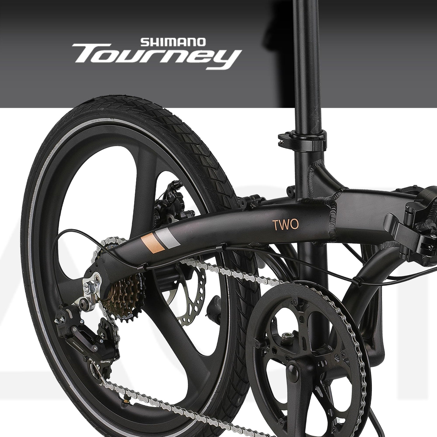 PACTO Two Klapprad 20 Zoll mit Schnelles Faltsystem (10 Sek), Aluminiumrahmen, Leichtgewicht (13KG), Shimano 6 Gänge, Doppelscheibenbremse und LED-Licht (Schwarz)