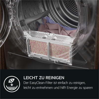 AEG TR8T70680 Wärmepumpentrockner / Serie 8000 mit AbsoluteCare® / Testsieger der Stiftung Warentest / 8,0 kg / A+++ / energiesparend / Mengenautomatik / Knitterschutz / Kindersicherung / Schontrommel