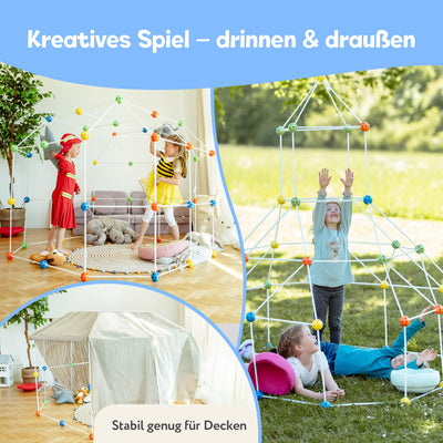 Kreativ Käfer Konstruktionsspielzeug DIY Höhle Bauen Kinder Set BAU Spielzeug Höhlenbauset Creative Fort Decke Bude Steckbaukasten Steckspiel Outdoor Indoor Garten