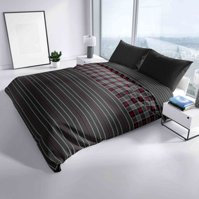 Leonado Vicenti - Bettwäsche grau Baumwolle 135x200 155x220 200x200 200x220 gestreift modern Schlafzimmer Garnitur Set Bezug Decke