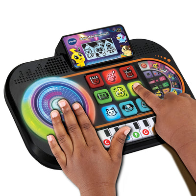 VTech Mein Mini-Mischpult – Interaktives DJ-Pult mit Lichteffekten, Klaviertasten und Turntable – Zum Musikmixen und Aufnehmen – Für Kinder von 3-7 Jahren