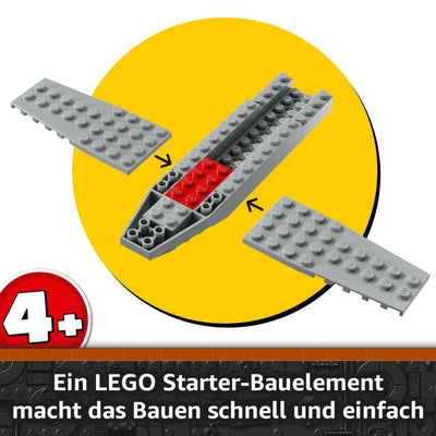 LEGO Star Wars 75410 Mandos und Grogus N-1 Starfighter Spielzeug mit The Mandalorian, Grogu & R5-D4 Minifiguren, inkl. baubare Zapfsäule, Sternenschiff Starterset für Jungen und Mädchen ab 4 Jahren