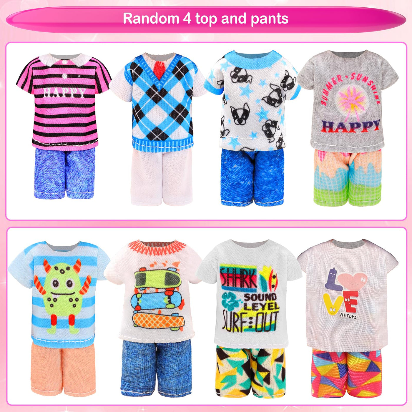 Miunana 25 Kleidung Schuhe für 6 Zoll 15 cm Puppen = 6 Kleider + 4 Kleidung + 2 Badeanzug + 4 Schuhe + 9 Zubehör für Puppen