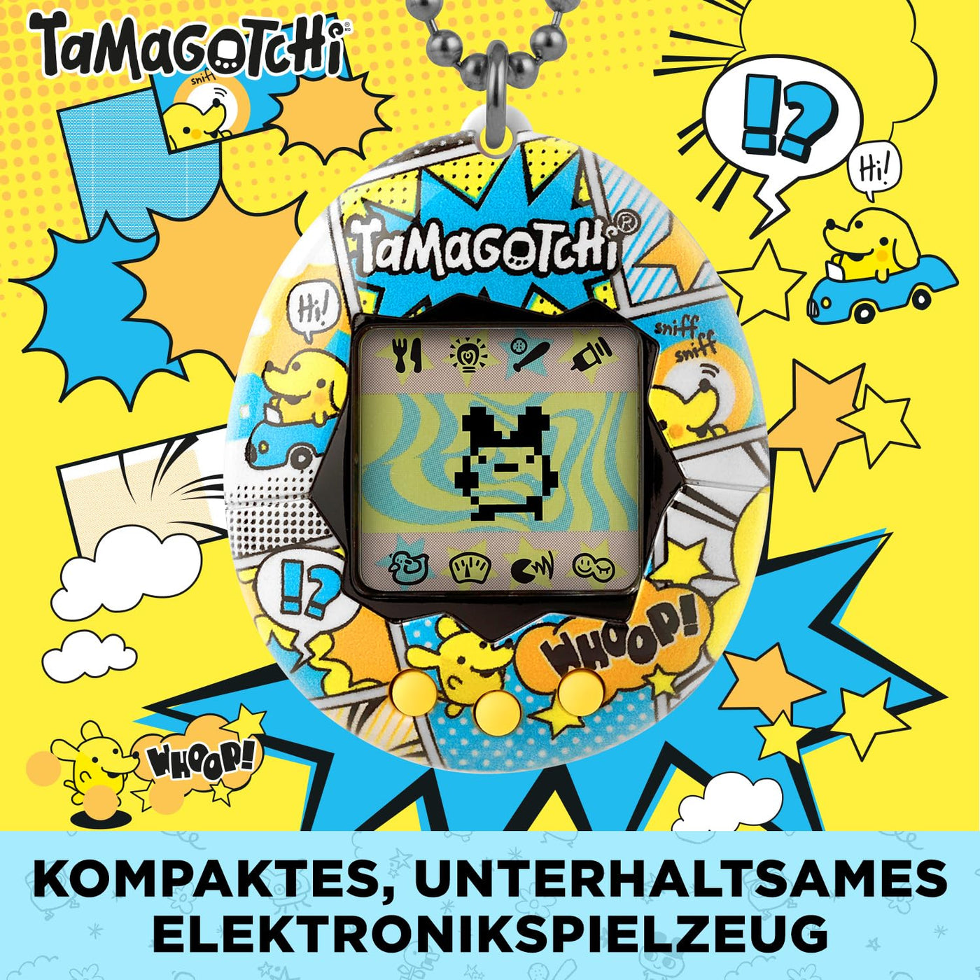 Bandai - Tamagotchi - Original Tamagotchi - Pochitchi Comic Book - Elektronisches virtuelles Haustier - Interaktives Haustierspielzeug - Erdbeermotiv - Spielzeug für Kinder ab 8 Jahren - 42976