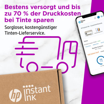 HP Envy Inspire 7220e Multifunktionsdrucker, Tintenstrahldrucker, 20€ Cashback, 3 Monate gratis drucken mit HP Instant Ink inklusive, HP+, Drucken, Scannen, Kopieren, Fotodruck, DIN A4, WLAN, Airprint