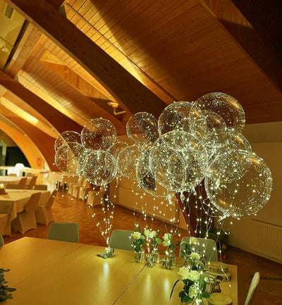 10 Pack Leuchtende Luftballons, Bobo Helium Ballons LED Luftballon, Wiederverwendbare Luftballon mit Lichterketten für Geburtstag Hochzeit Valentinstag Party Deko