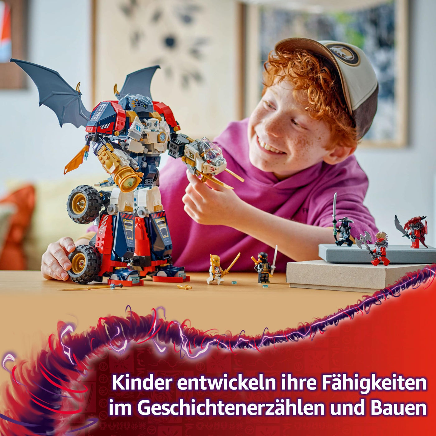 LEGO NINJAGO 4in1 Zanes Ultra-Kombi-Mech - Spielzeug mit Auto Modell - Umbaubar in einen Jet oder Drachen Figur - Inkl. 6 Minifiguren - Bauspielzeug für Jungen und Mädchen ab 9 Jahren 71834