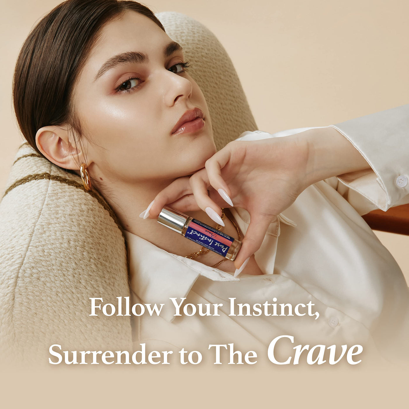 Pure Instinct CRAVE Roll-On The Original Pheromon Infused Essential Oil Parfum Cologne – For Her – TSA Ready 0.34 fl oz