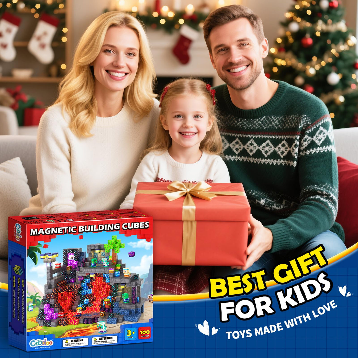 Magnetische Bausteine - Baue Mine Magnet Welt Kinderspielzeug, Magnetische Fliesen STEM Outdoor Spielzeug für Jungen und Mädchen ab 3 Jahren, Kreative Kleinkindspielzeug für Kinder ab 3 4 5 6 7 8 9