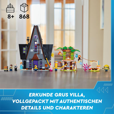 LEGO Ich – Einfach unverbesserlich 4 Familienvilla von Gru und den Minions, Film-Spielset zu Ich – Einfach unverbesserlich 4, Kinderspielzeug, Geschenk für Jungen und Mädchen ab 8 Jahren 75583