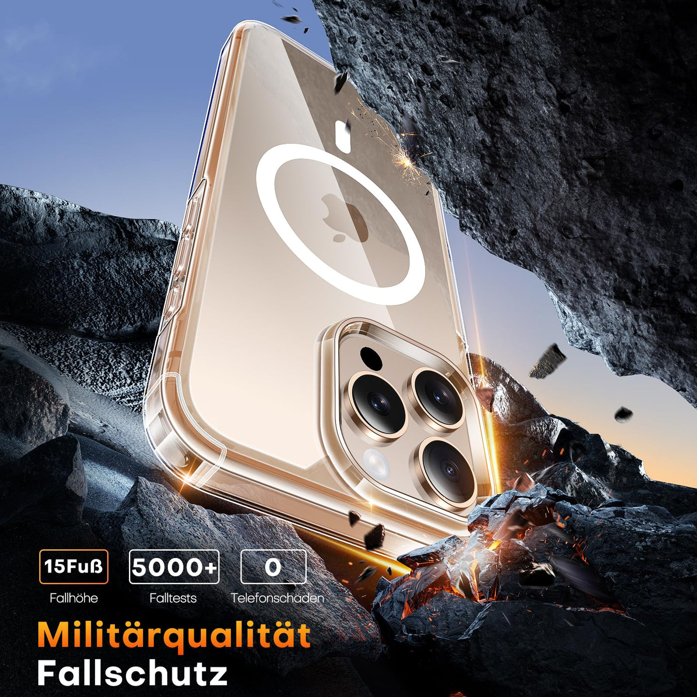 TAURI 5 in 1 für iPhone 16 Pro hülle, Handyhülle für iPhone 16 Pro Case, [Kompatibel mit MagSafe] [Vergilbt Nicht] Schlanke, Stoßfeste Telefon Hülle - Magnetisch Transparent