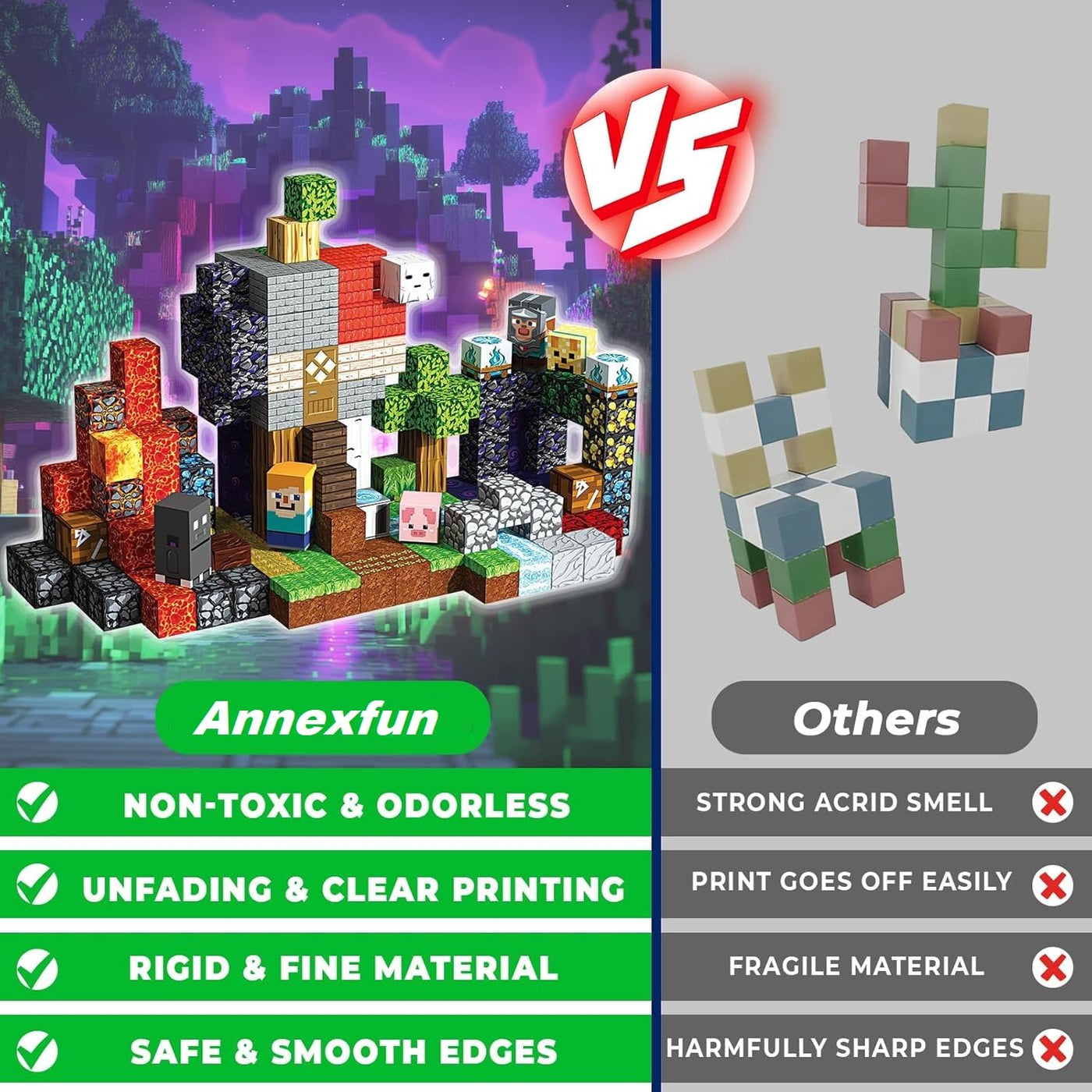 Annexfun Magnetische Bausteine mit Magisches Portal der Zeit - 200 Teile Magnetbausteine im Märchenwald mit Elfen Geistern für epische Zeitreise-Abenteuer Spielzeug ab 3 4 5 6 7 Jahre