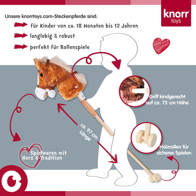 Knorrtoys 40102 - Steckenpferd "Blacky", Schwarz, 45 cm