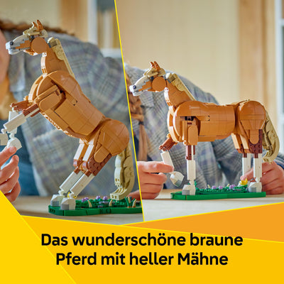 LEGO Creator 3in1 Prächtiges Ross - Kinder Spielzeug Tiere - Tierfigur verwandelt Sich in EIN Bären- oder Hirschmodell – Kreatives Geschenk für Mädchen und Jungen ab 9 Jahren – 31166
