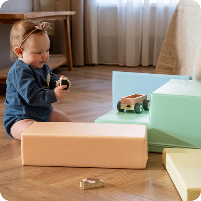 IGLU SOFT PLAY Corner Climber 5 STK Schaumstoff Bausteine Kinder und Baby zum Klettern Schaumstoffbausteine Kletterblöcke (Pastel)