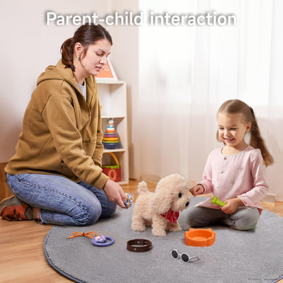 TUMAMA Interaktives Hund Spielzeug Kinder, Laufender Hund mit Fernbedienung Leine der Läuft und Bellt, Spielhund Kinderspielzeug ab 3 4 5 6 Jahre, Kuscheltier Hunde - Gehen, Bellen, Schwanz Wedeln