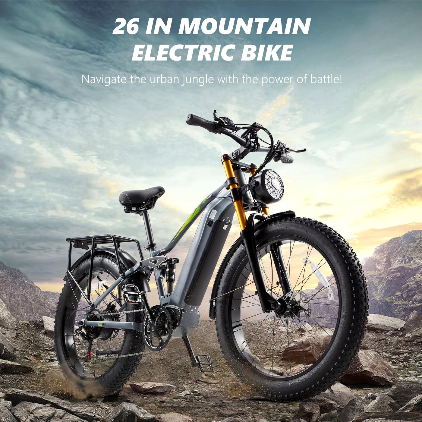 Ficyacto Elektrofahrrad 26 Zoll Pedelec E-Mountainbike E-Bike Herren Damen Mit 48V20AH Akku,7 Gang,Doppelscheibenbremse (RX80)