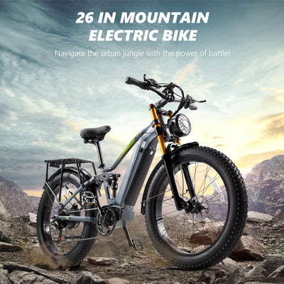 Ficyacto Elektrofahrrad 26 Zoll Pedelec E-Mountainbike E-Bike Herren Damen Mit 48V20AH Akku,7 Gang,Doppelscheibenbremse (RX80)