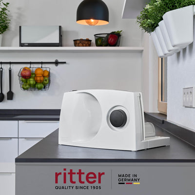 ritter markant 01 Klappbarer elektrischer Allesschneider & Brotschneidemaschine mit ECO-Motor, Made in Germany