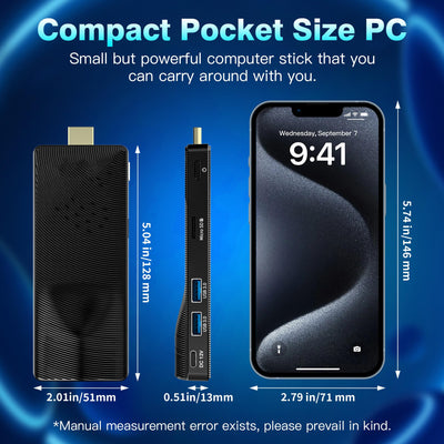 HEIGAOLAPC Mini PC Stick Win 10, Fanless Mini Computer, Pentium N4200 4GB 128GB eMMC (1.1 GHz), USB3.0 X 2, RJ45 Gigabit Ethernet 4K 60Hz, WiFi BT 5.0 HDMI 2.0 für Geschäft Zuhause Büro