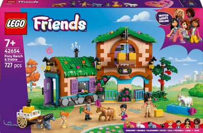 LEGO Friends Ponyhof & Stall - Kreatives Spielset mit 2 Spielfiguren, 2 Mikro-Figuren und 4 Tieren - Kreatives Pferde Spielzeug - Kinder Geschenk für Mädchen und Jungen ab 7 Jahren 42654