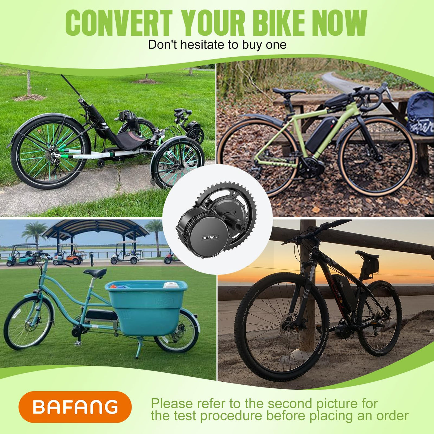 BAFANG 250W 350W 500W 750W 1000W Middle Motor Kit mit optionalem Akku, BBS01 BBS02B HD Mittelmotor DIY 8Fun E-Bike-Umbausatz mit LCD-Display & EBike-Akku für BB 68-120MM E-Bike.
