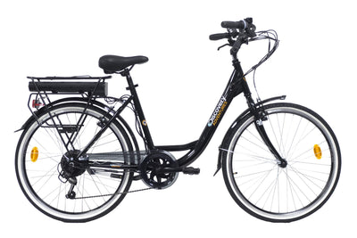 Denver Discovery E4000 E-Bike, City Bike mit 26 Zoll Rädern, Shimano 6-Gang-Schaltung für Damen, Schwarz