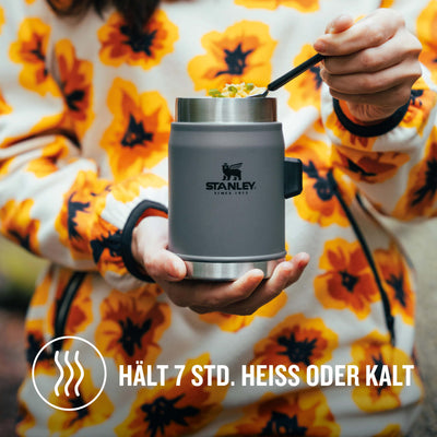 Stanley Classic Legendary Thermobehälter für Essen mit Göffel 400 ml - Hält 7 Stunden Heiß oder Kalt - Edelstahl Warmhaltebehälter Essen - BPA-Frei - Spülmaschinenfest - Charcoal