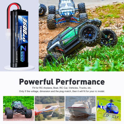 Zeee 7,2V 3600mAh RC NiMH Akku für RC Auto RC LKW HPI Losi Kyosho Hobby (2 Packungen)