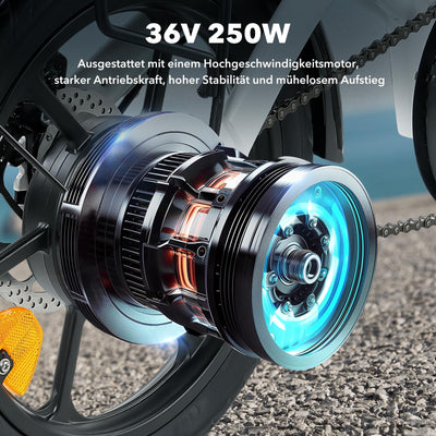 Finbike Elektrofahrräder Klappbar,14/16 Zoll Elektrofahrrad 7.8Ah Akku,250W Kompakt E-Bike mit 3H Schnellladung,3 Fahrmodi,3 Geschwindigkeitsmodi,Reichweite MAX 45km,Falt-Pedelec für Erwachsene/Teens