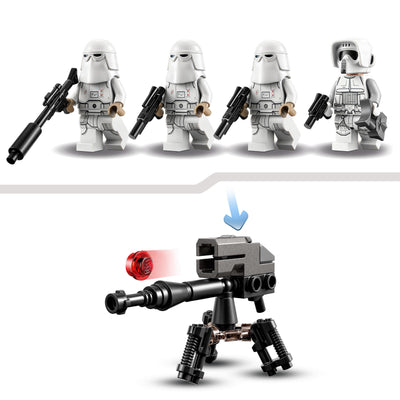 LEGO 75320 Star Wars Snowtrooper Battle Pack, Sammelbares Spielzeug zum Bauen für Kinder, Jungen und Mädchen ab 6 Jahren, mit 4 Figuren, Waffen und Düsenschlitten, Geschenk für Fans