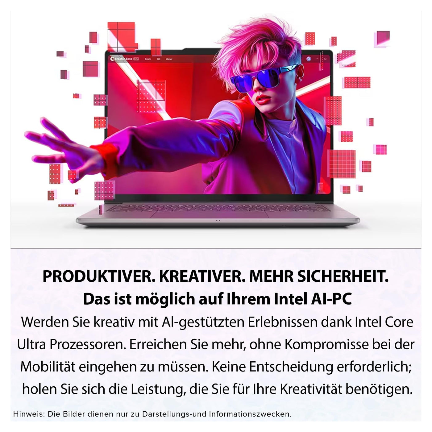 Lenovo Yoga Pro 7 14IAH10 Laptop, Intel Core Ultra 7-255H, 32 GB LPDDR5x RAM, 2 TB PCIe SSD, 14.5" 3K OLED Touchscreen Display, Intel Arc 140T GPU, Backlit QWERTZ Tastatur, Windows 11 Pro, Luna Grey