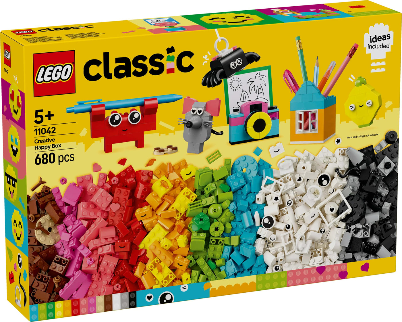 LEGO Classic Kreative Spaßbox, Bunte Bausteine für fantasievolle Rollenspiele, Bauset für Anfänger, Spielzeug für Mädchen und Jungen ab 5 Jahren, Modelle zum Umbauen 11042